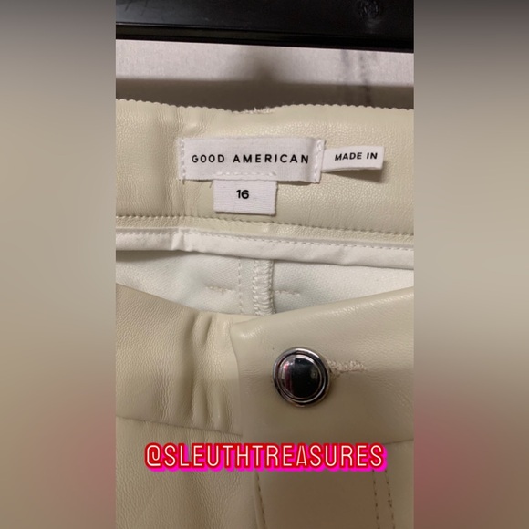 NWT Good American Good Legs Crop Mini Boot Pants in Bone (Ivory) Size 16 - Picture 3 of 4